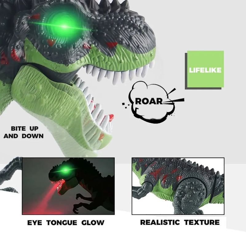 🦖 Dinossauro RC com Spray - Tiranossauro Eletrônico com Luz e Som 🔥