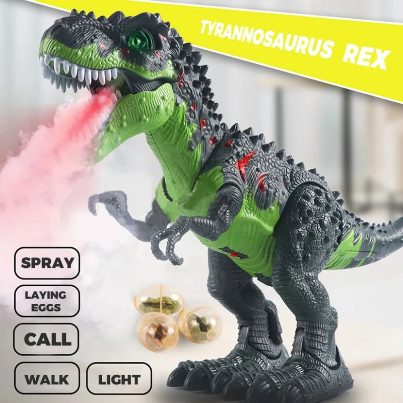 🦖 Dinossauro RC com Spray - Tiranossauro Eletrônico com Luz e Som 🔥