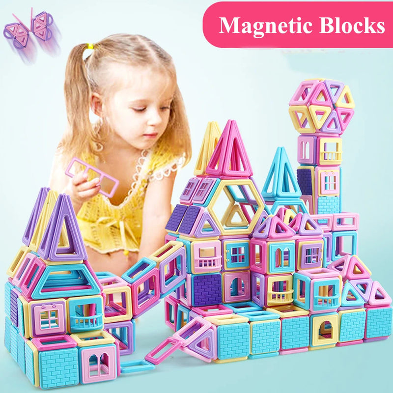 🔷 Blocos Magnéticos Mini Designer 3D – Brinquedo Educacional para Crianças 🧲🎨