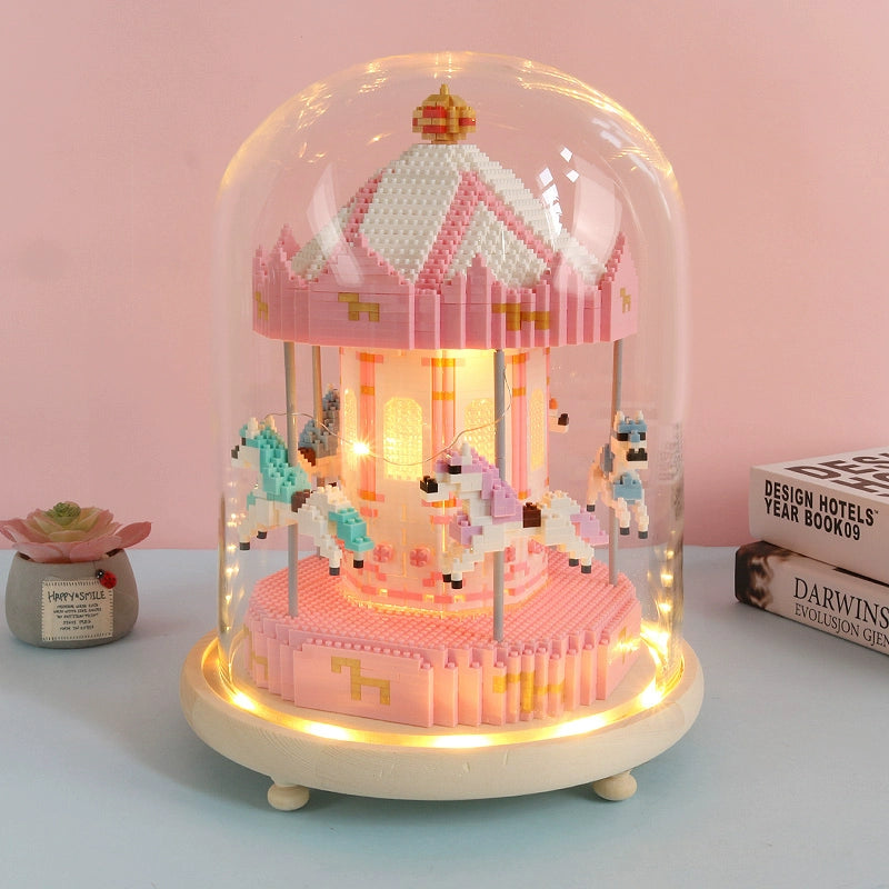 🎠 Blocos de Montar - Máquina de Boneca Giratória DIY para Presentear 🎁