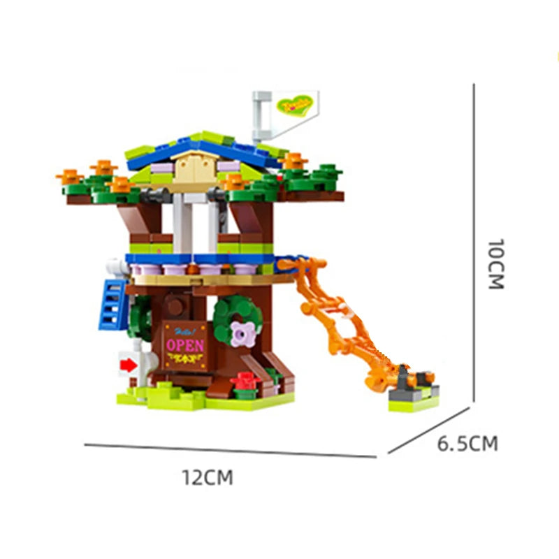 🏰 6 em 1 - Casa na Árvore e Castelo Clássico para Meninas 🌳 Bricks de Construção Criativa