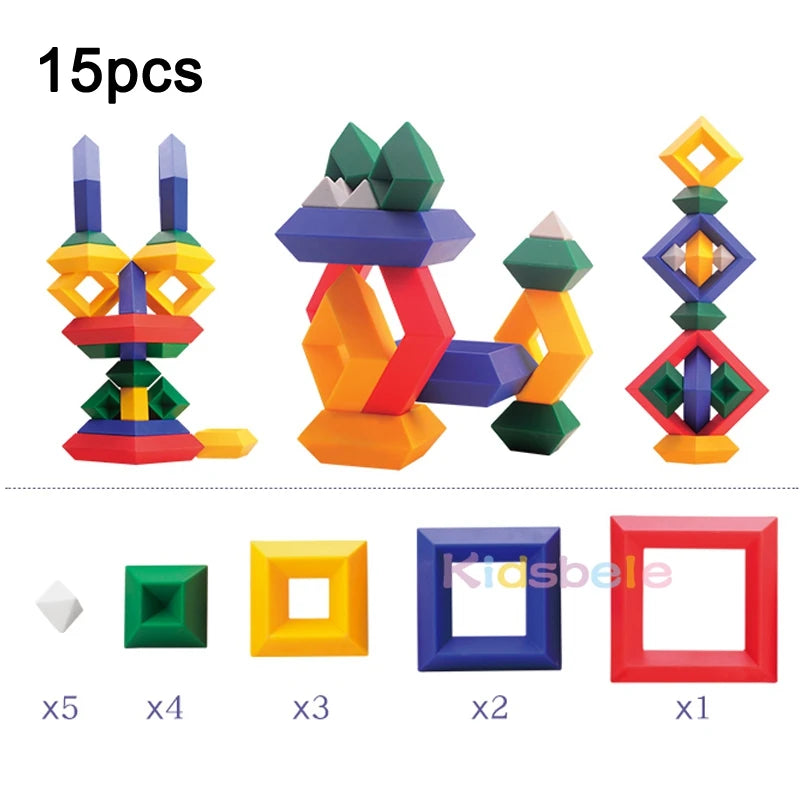 🧱 Conjunto de Blocos de Construção Pirâmide 3D - Jogo de Geometria Espacial para Crianças 🌟