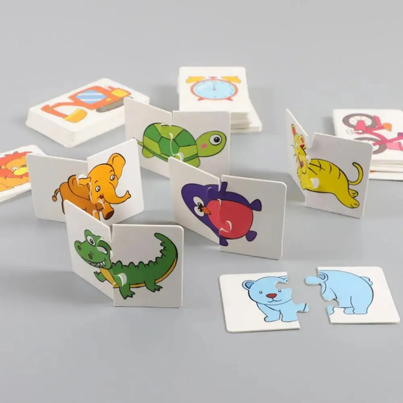 🐾 Puzzle Educativo de Cartas - 32 Peças de Correspondência para Desenvolvimento Cognitivo 🧠✨