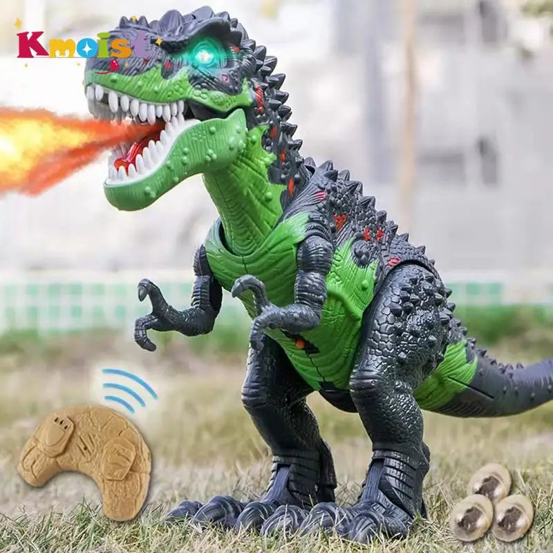 🦖 Dinossauro RC com Spray - Tiranossauro Eletrônico com Luz e Som 🔥