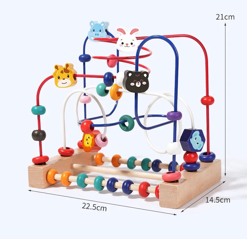 🎢 Labirinto de Contas de Madeira - Brinquedo Educativo Montessori 🧩