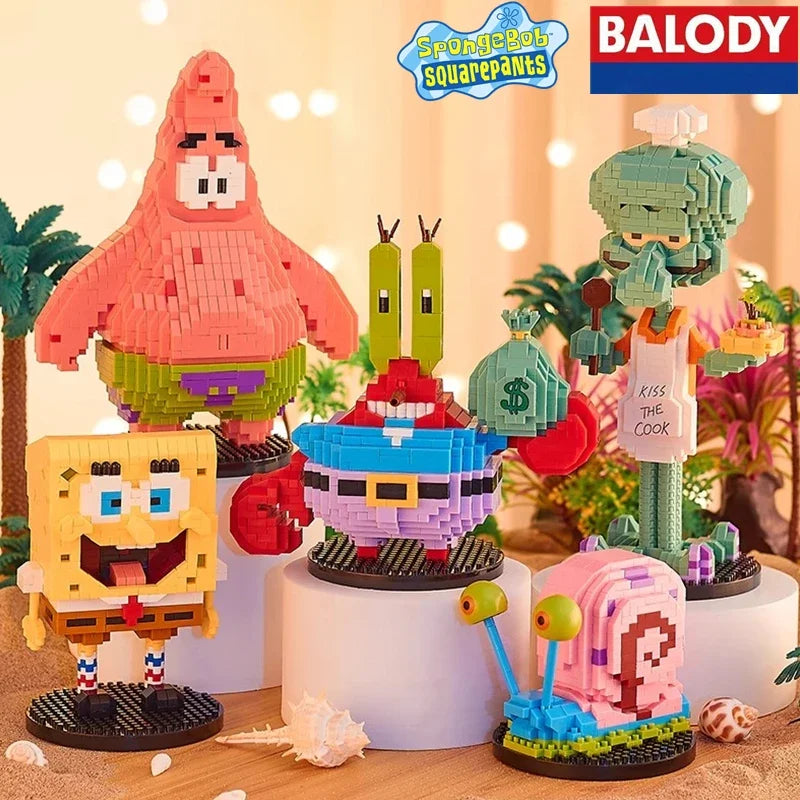 🧱 Blocos de Construção BALODY - Bob Esponja, Patrick, Lula Molusco e Mais! 🎉