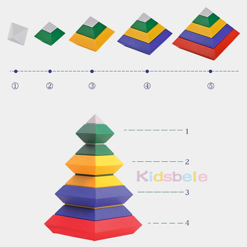 🧱 Conjunto de Blocos de Construção Pirâmide 3D - Jogo de Geometria Espacial para Crianças 🌟