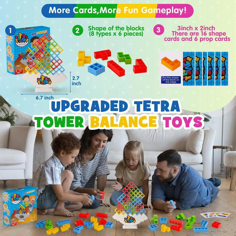 🏰Tetra Tower - Jogo de Equilíbrio e Construção para Crianças e Adultos 🎉👨‍👩‍👧‍👦